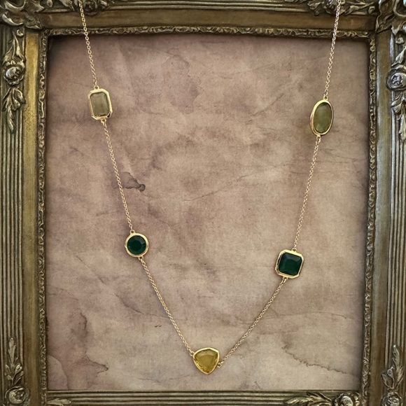 KATE SPADE • Green Hancock Park Rosary Station Crystal Necklace - Picture 7 of 9